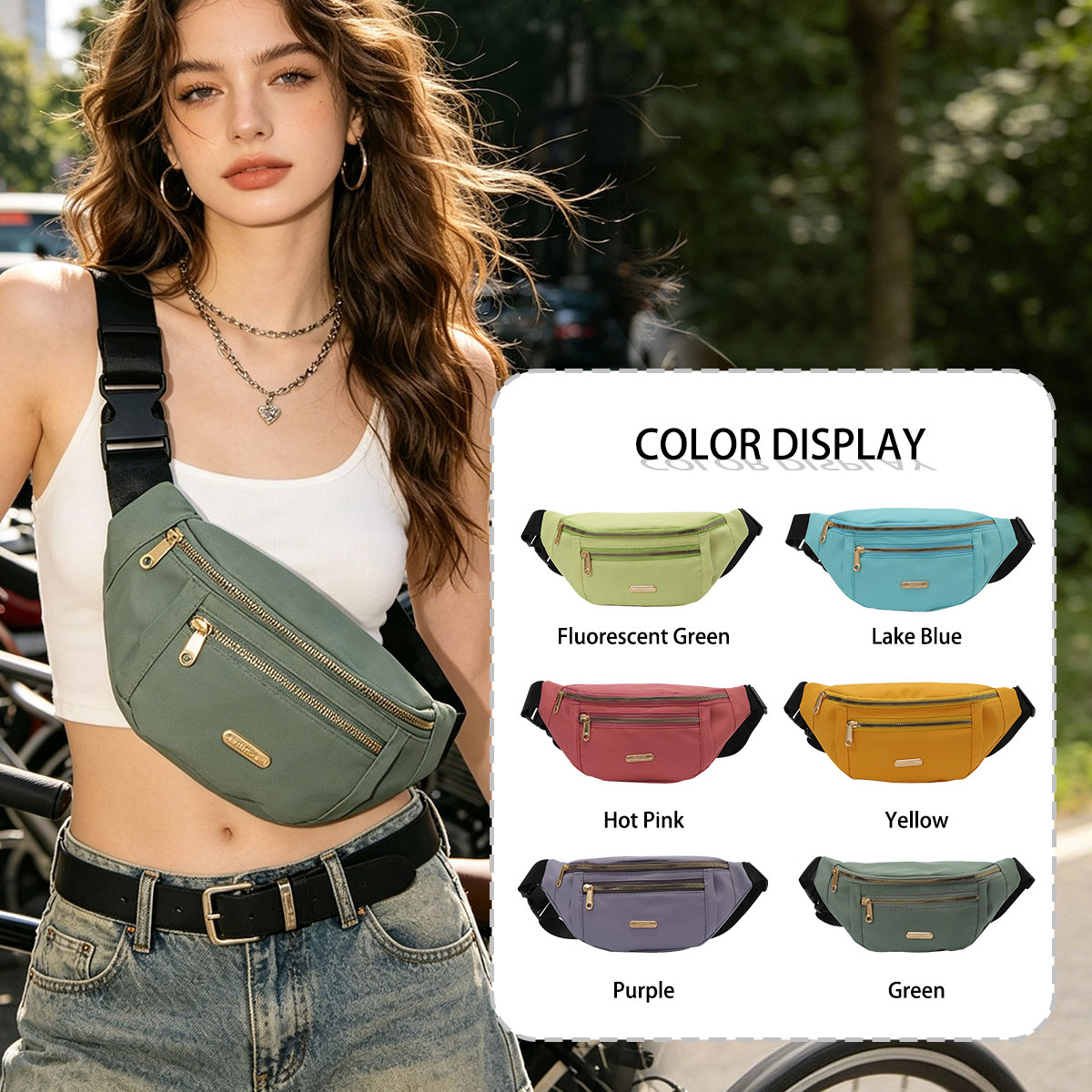 Cycling Commuter - Fashion Casual Solid Color Women's Chest