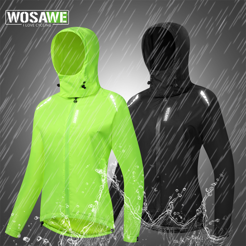 Cycling Commuter Jacket - WOSAWE Cycling Raincoat Women Hooded Rain
