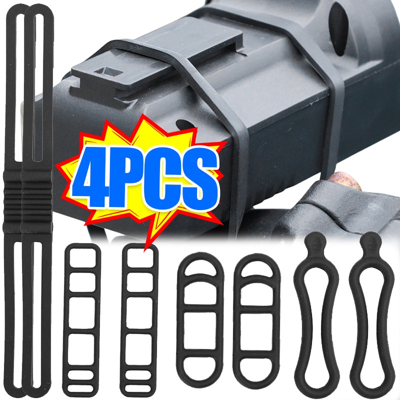 Bike Pump Frame Mount - 4PCS Bike Silicone Strap Adjustable Reusable