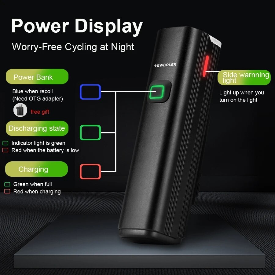NEWBOLER 1000 Lumen Flashlight – Bike Light Front Rear recenzja i cena