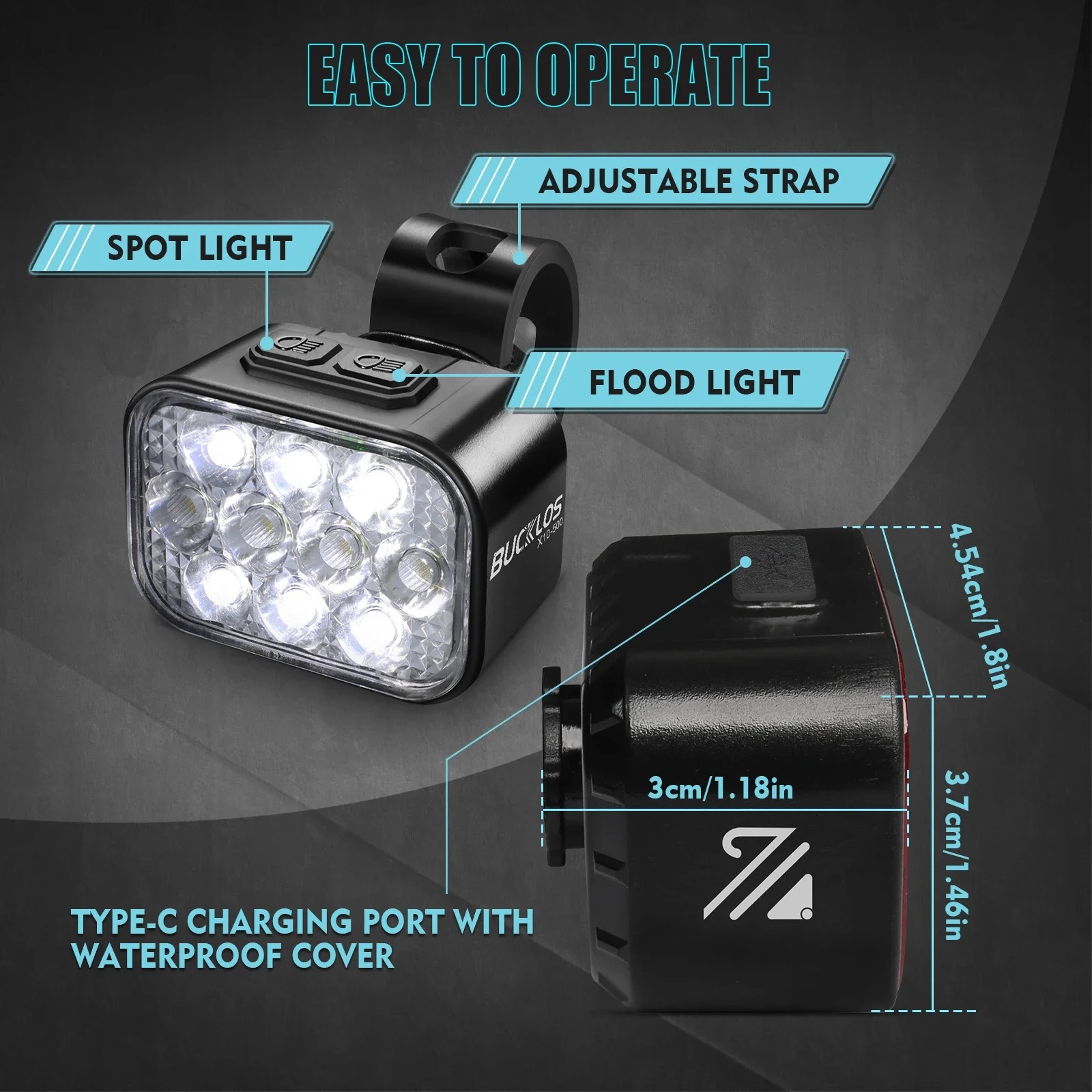 OEM/ODM BUCKLOS USB Charge Bic – Bike Light Front Rear recenzja i cena
