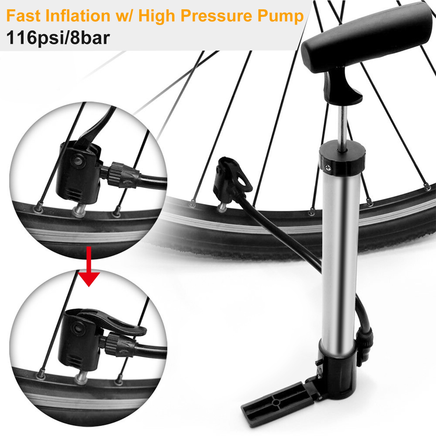 Portable Bike Pump Tire Inflat – Bike Pump Frame Mount recenzja i cena